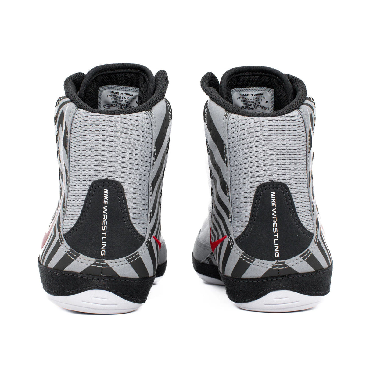 NIKE INFLICT 4 SE WHITE WOLF GREY RED WRESTLING SHOES